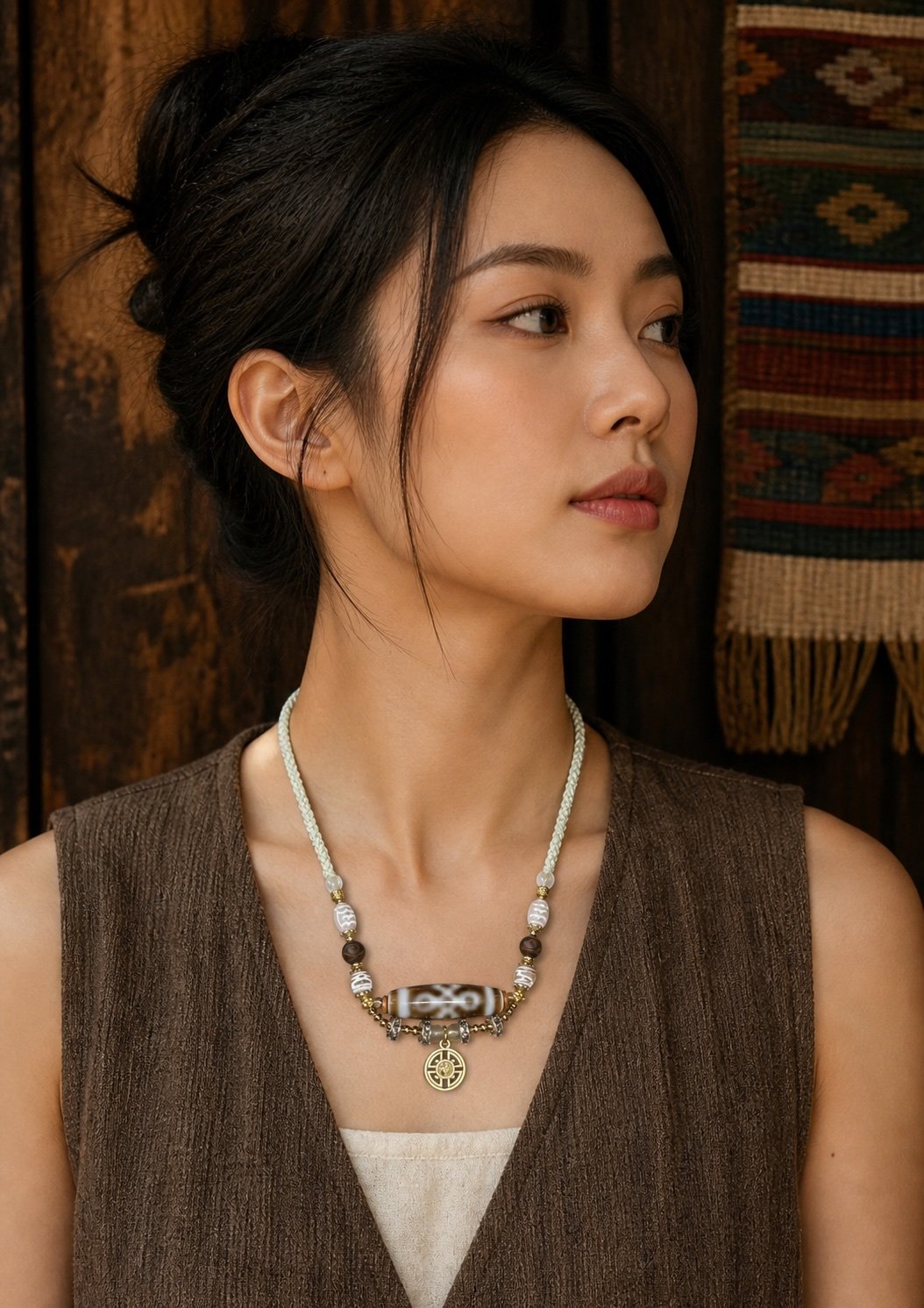 Classic Dzi & Charm Necklace