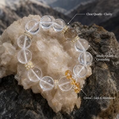 Clear Quartz & Citrine Luck Bracelet