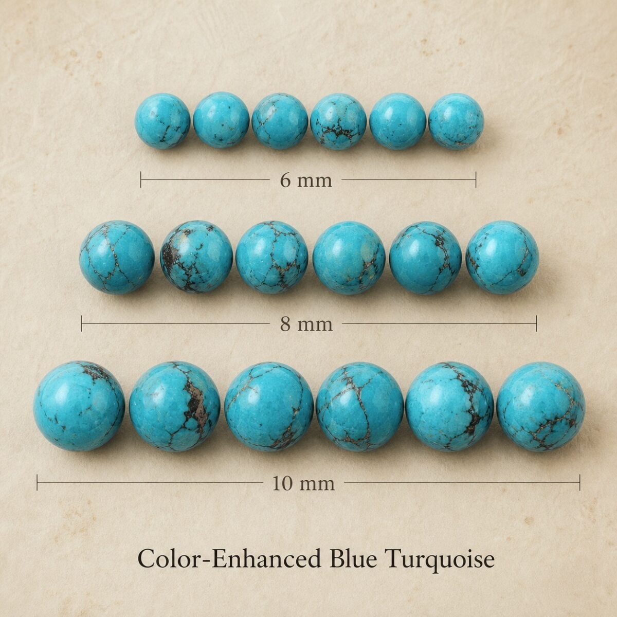 Premium Color-Enhanced Blue Turquoise Beads for DIY Mala Making