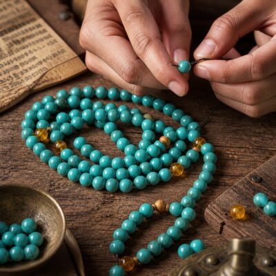 color-enhanced-green-turquoise-beads-diy-making Premium Color-Enhanced Green Turquoise Beads for DIY Mala Making
