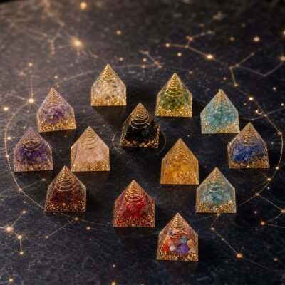 crystal-intention-orgonite-pyramid-01-collection-hero Crystal intention pyramid with crystal chips in clear resin