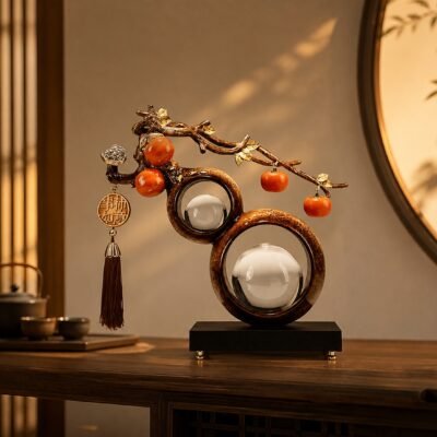 Crystal Sphere Gourd Blessing Display