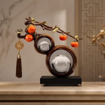 Crystal Sphere Gourd Blessing Display