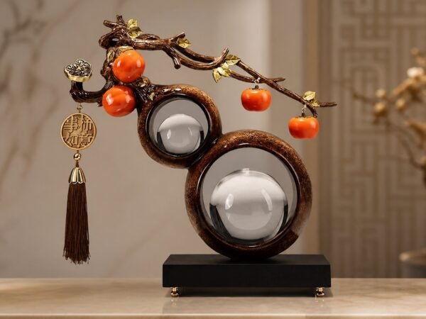 Crystal Sphere Gourd Blessing Display
