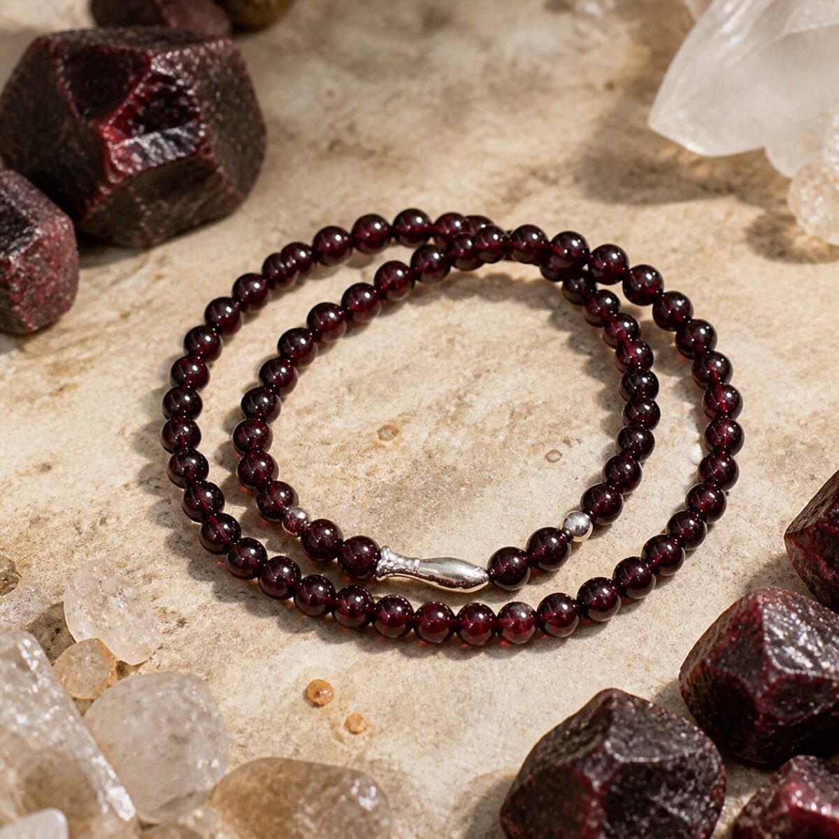 Deep Garnet Vitality Wrap Bracelet