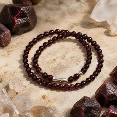 Deep Garnet Vitality Wrap Bracelet