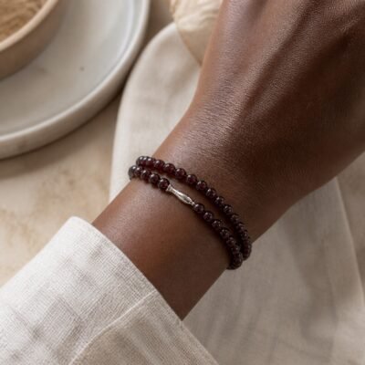 Deep Garnet Vitality Wrap Bracelet