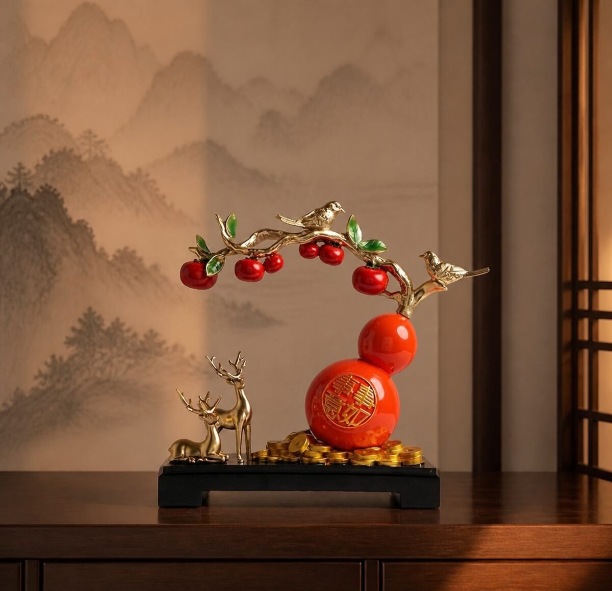 deer-gourd-auspicious-blessing-display-home Deer & Gourd Auspicious Blessing Display