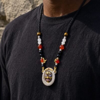 Double-Sided Jambhala Wealth Deity Amulet Necklace