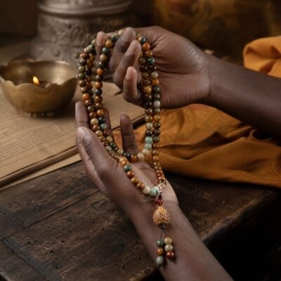 Dunhuang-Inspired 108-Bead Meditation Mala – Flying Apsara