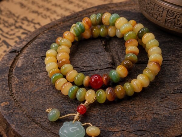 Breeze Wave Bead Bracelet in jade, honey, amber, and earth tones