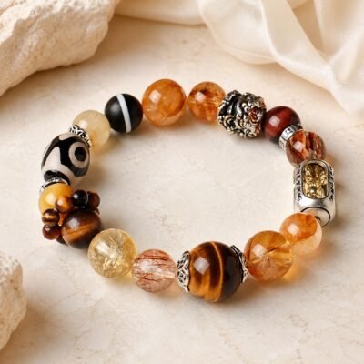 earth-abundance-vajra-multi-gemstone-bracelet-01-main Golden Ground Vajra Abundance Bracelet