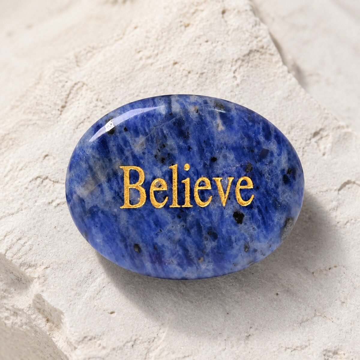 engraved-crystal-intention-palm-stone-collection-sodalite-believe-01-main Sodalite palm stone engraved with Believe