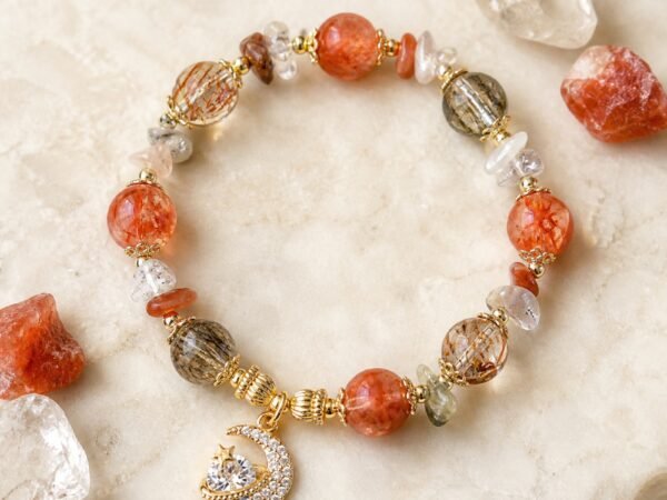 Fire Quartz Star Moon Bracelet