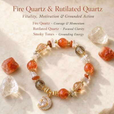 Fire Quartz Star Moon Bracelet