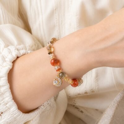 Fire Quartz Star Moon Bracelet