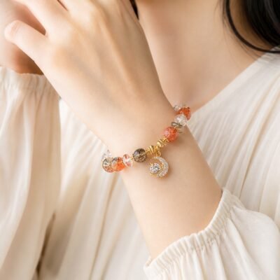 Fire Quartz Star Moon Bracelet