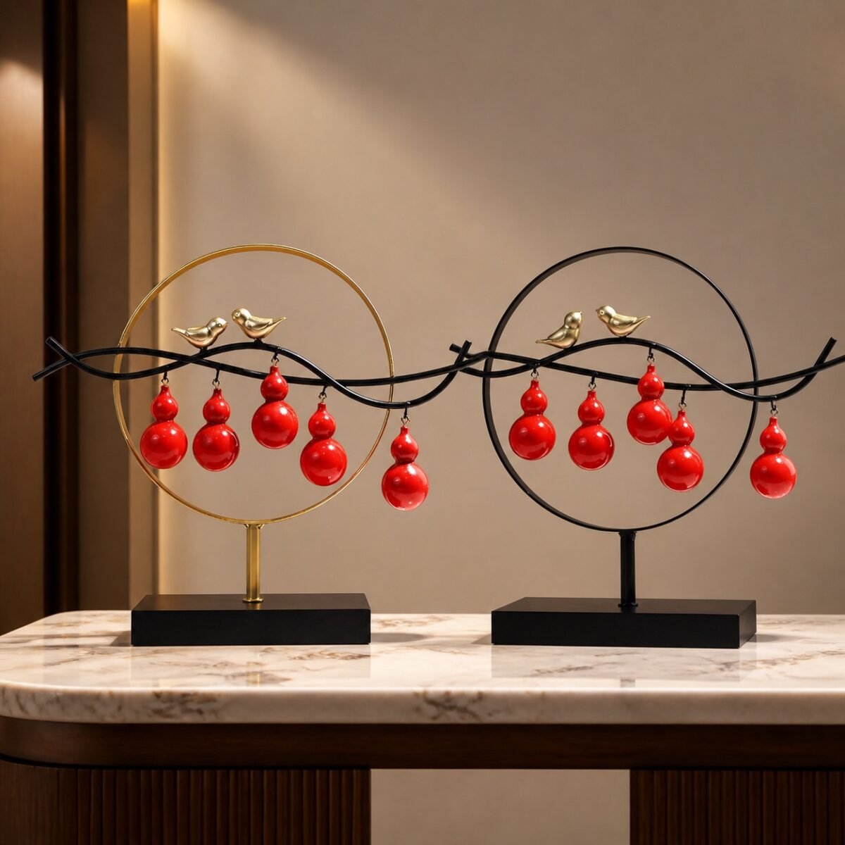 Five Blessings Feng Shui Gourd Display
