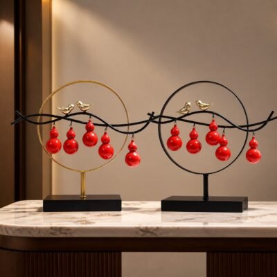 Five Blessings Feng Shui Gourd Display