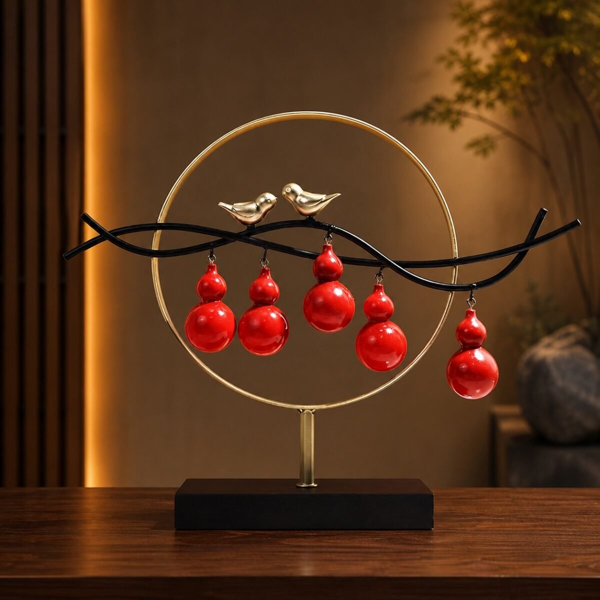 Five Blessings Feng Shui Gourd Display