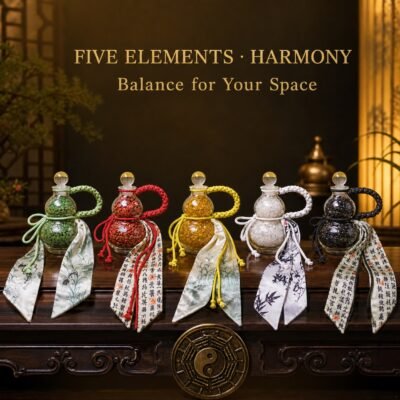Five Elements Feng Shui Crystal Gourd Charm