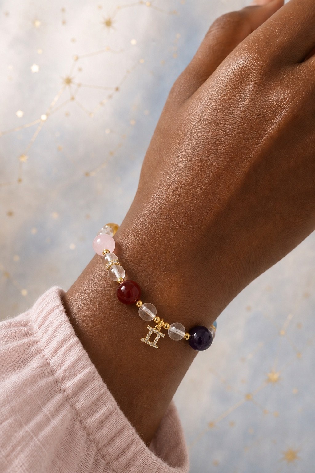 Gemini Twin Flame Zodiac Crystal Bracelet