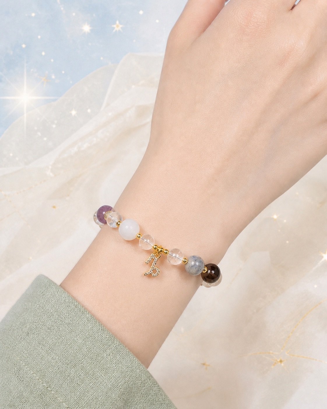 Gemini Twin Flame Zodiac Crystal Bracelet