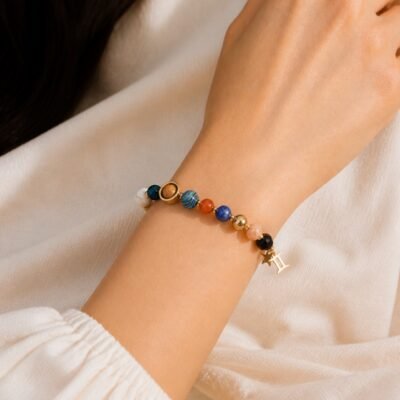 gemini-black-light-skin Midnight Zodiac Faceted Crystal Bracelet