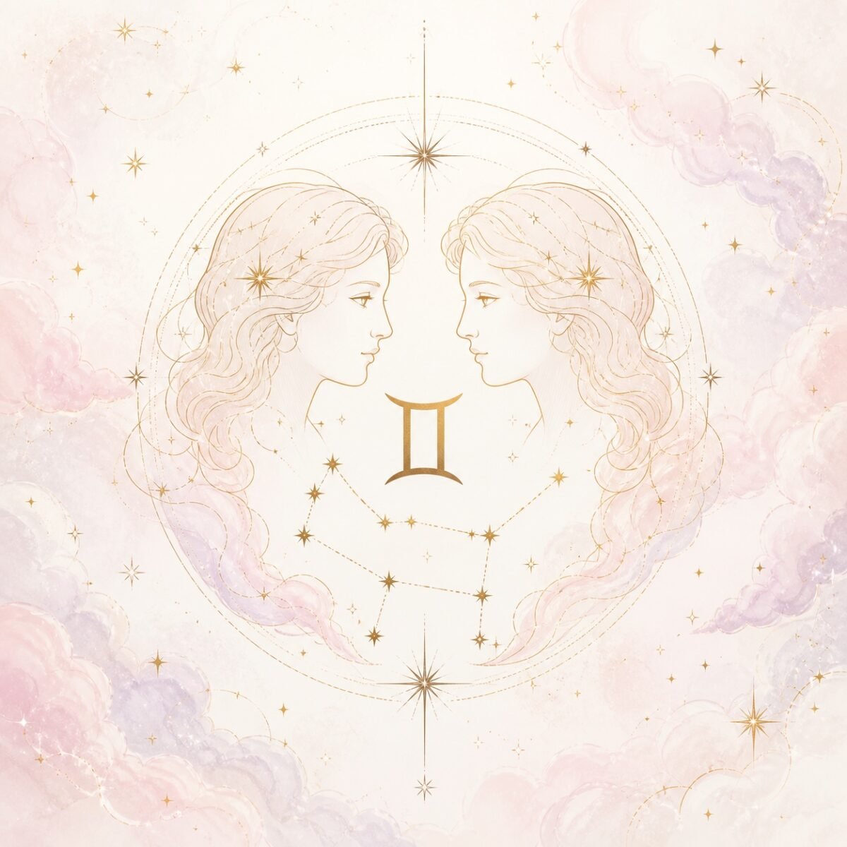 Gemini Rose Gold Crystal Zodiac Necklace