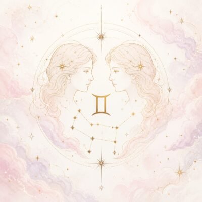 Gemini Rose Gold Crystal Zodiac Necklace