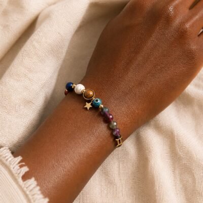 Gemini Celestial Light Planetary Bead Bracelet