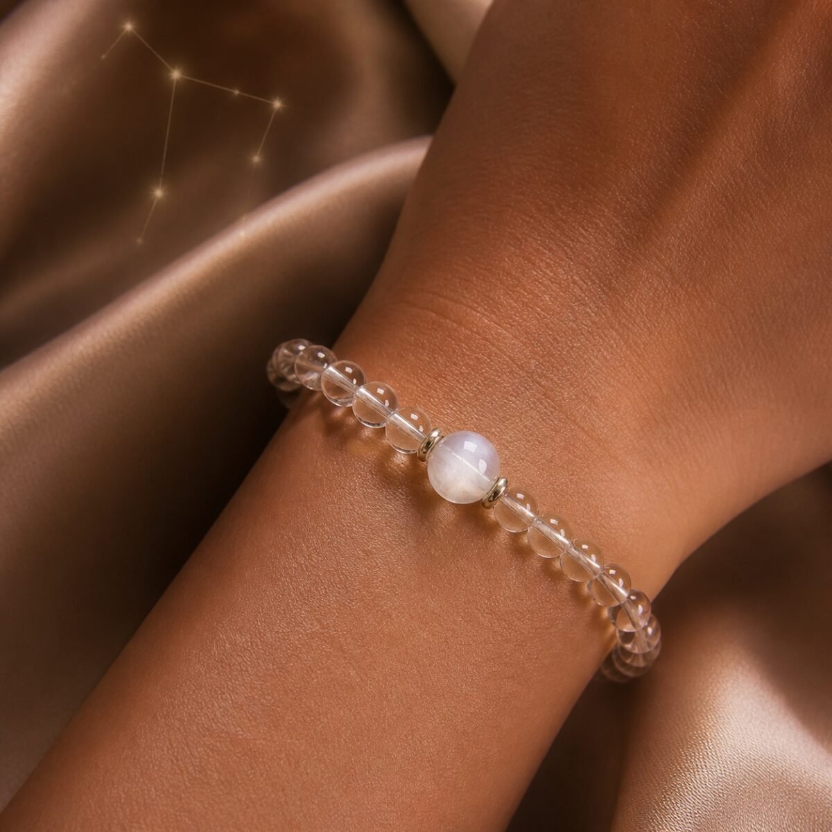 gemini-moonstone-03-worn-deep Gemini Celestial Birthstone Crystal Bracelet