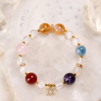 Gemini Twin Flame Zodiac Crystal Bracelet