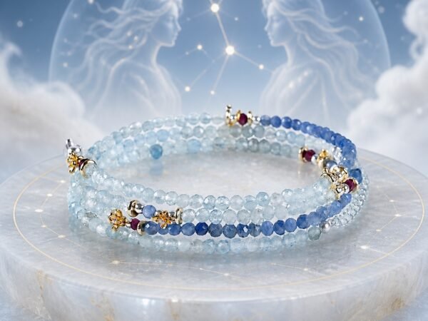 gemini-zodiac-crystal-energy-wrap-bracelet-01-product Gemini Wrap Bracelet with pink tourmaline, peridot, and clear quartz