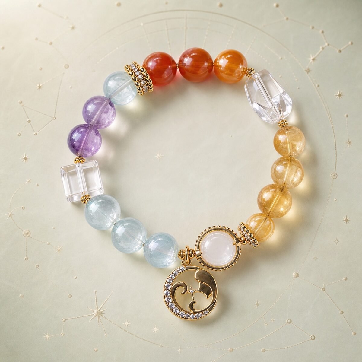 Gemini Zodiac Crystal Talisman Bracelet