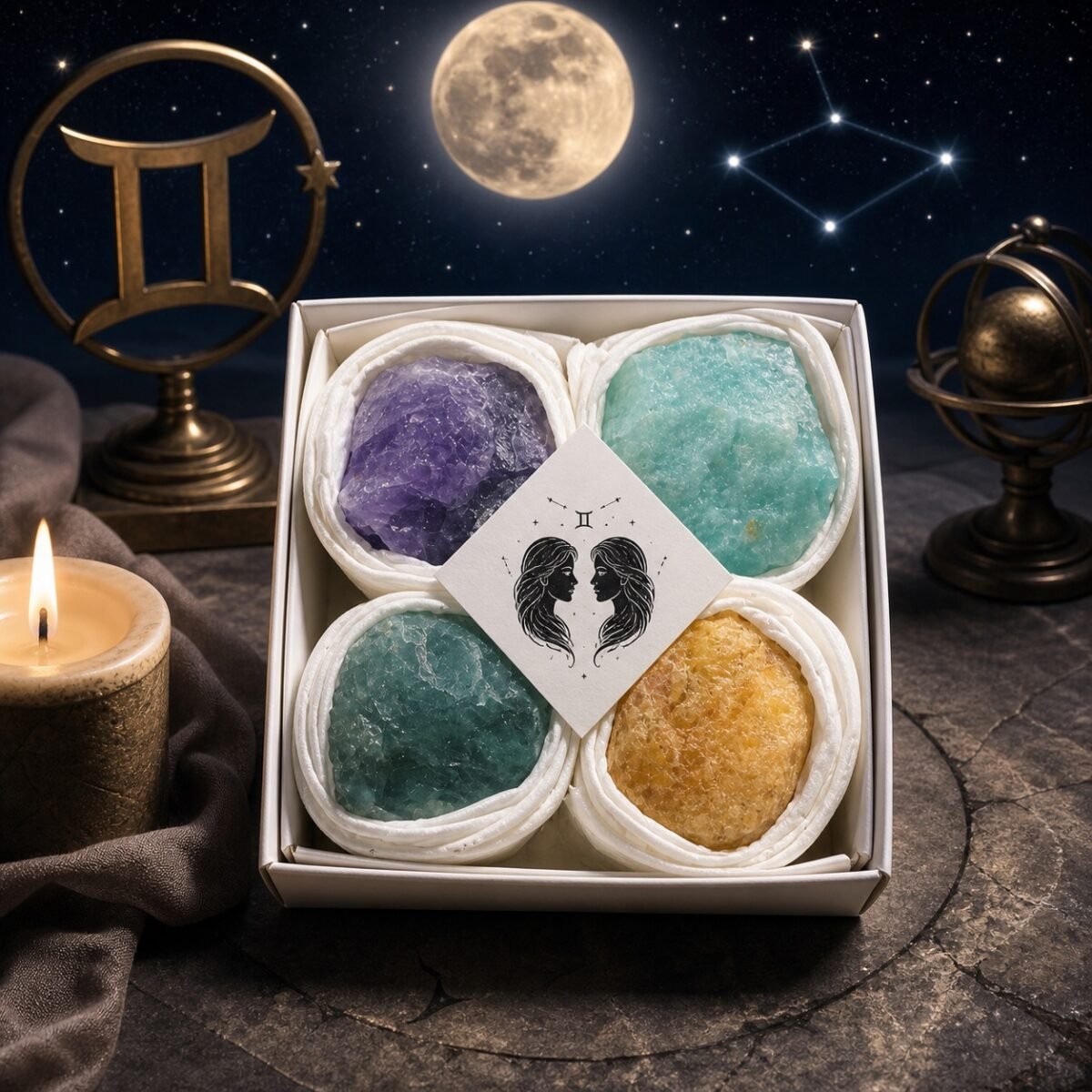 Gemini Four Raw Crystal Gift Set