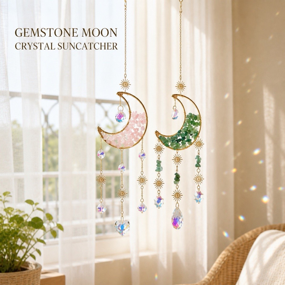 Gemstone Moon Suncatcher