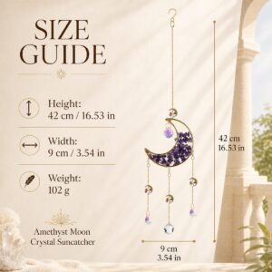 Gemstone Moon Suncatcher - Amethyst Moon