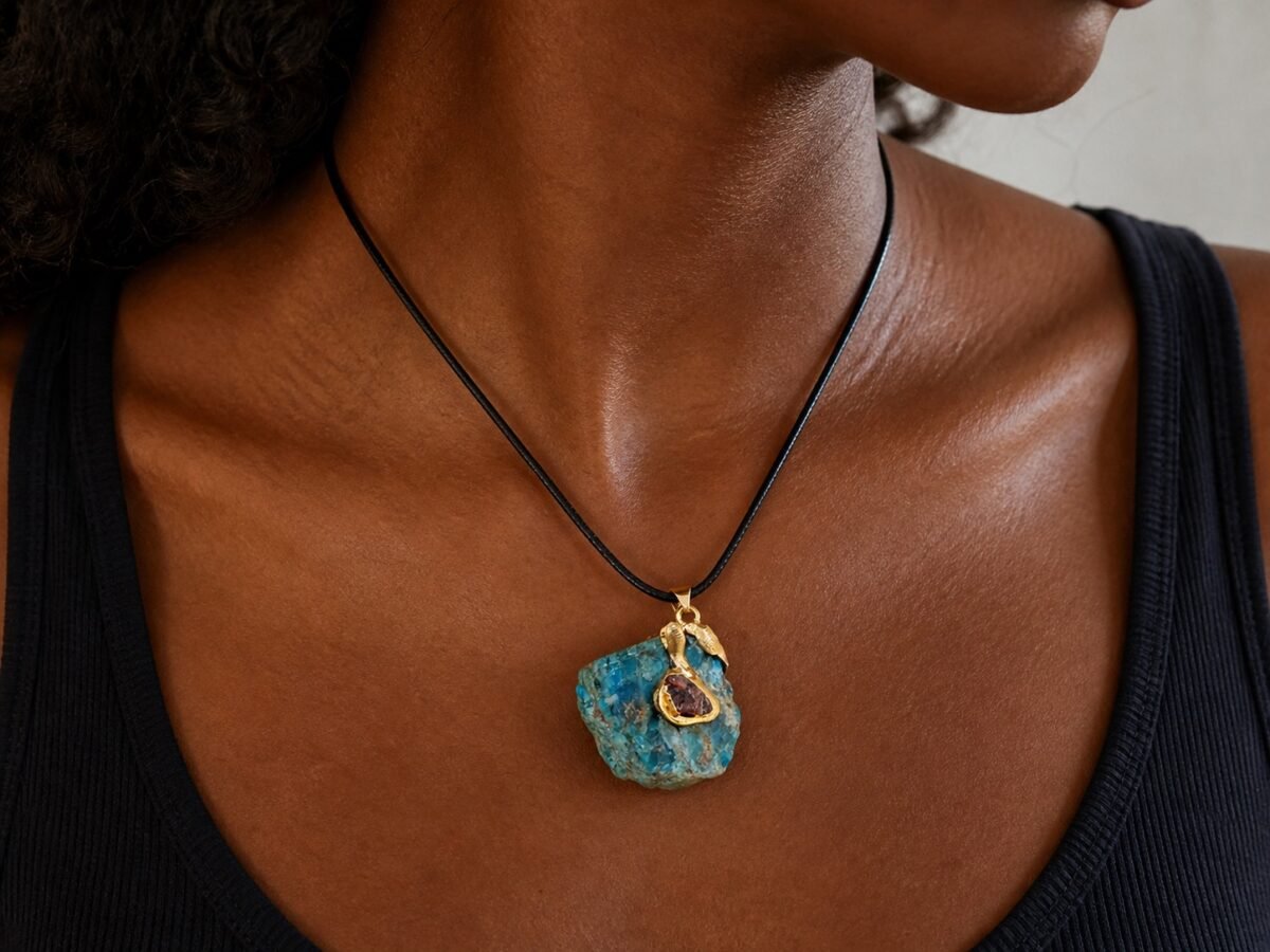 gold-wrapped-raw-crystal-talisman-pendant-collection-blue-apatite-03-deep-skin Blue Apatite Gold-Wrapped Raw Crystal Talisman Pendant