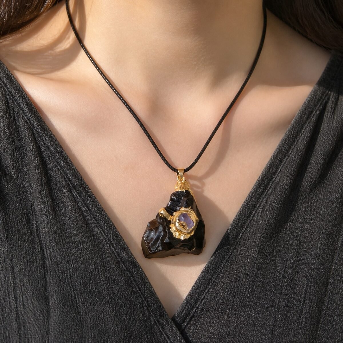 gold-wrapped-raw-crystal-talisman-pendant-collection-smoky-quartz-02-light-skin Smoky Quartz Gold-Wrapped Raw Crystal Talisman Pendant