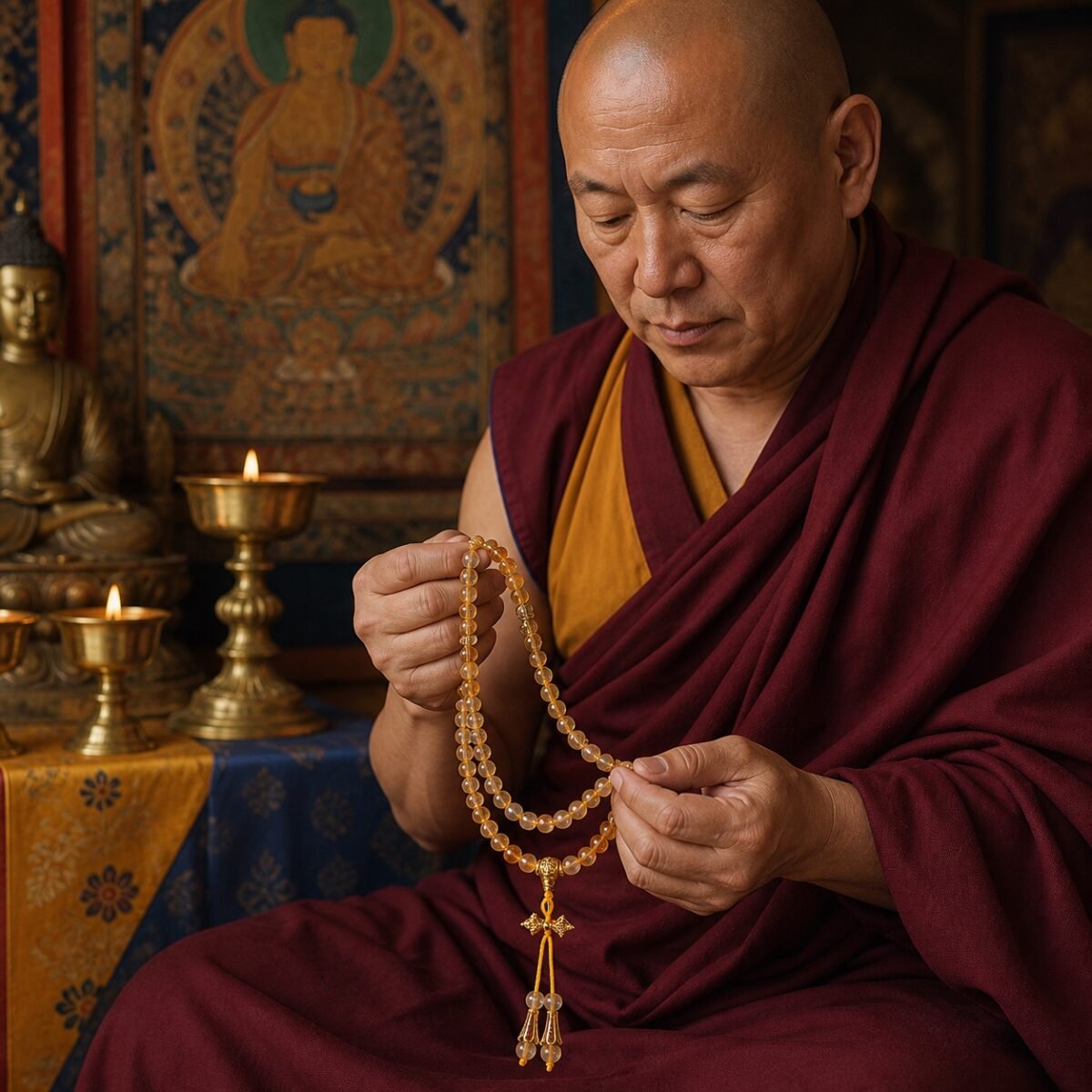 Golden Citrine Crystal Mala