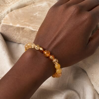 golden-ground-citrine-amber-tiger-eye-bracelet-07-black-hand Golden Ground Citrine Amber & Tiger Eye Bracelet