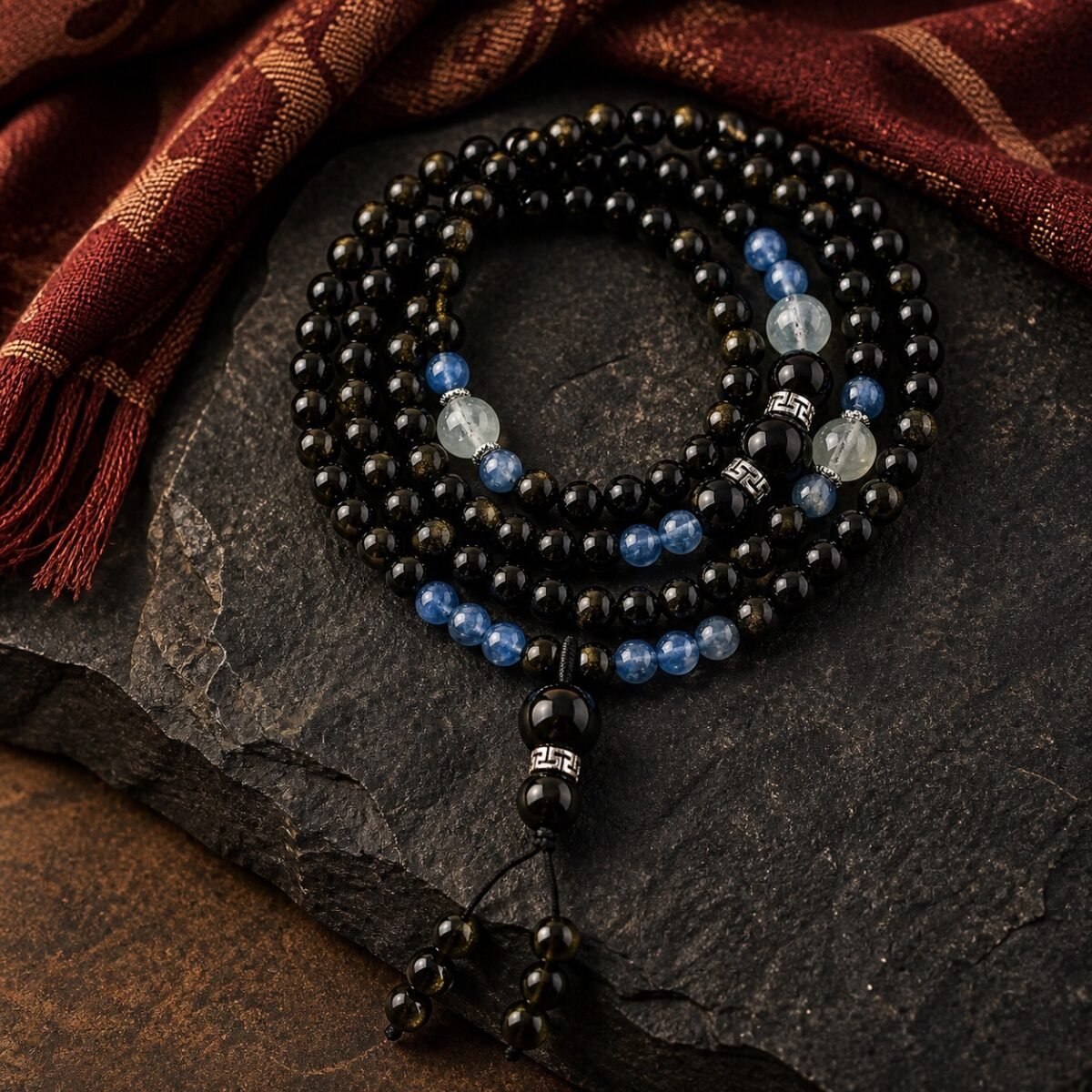 Golden Obsidian 108-Bead Mala