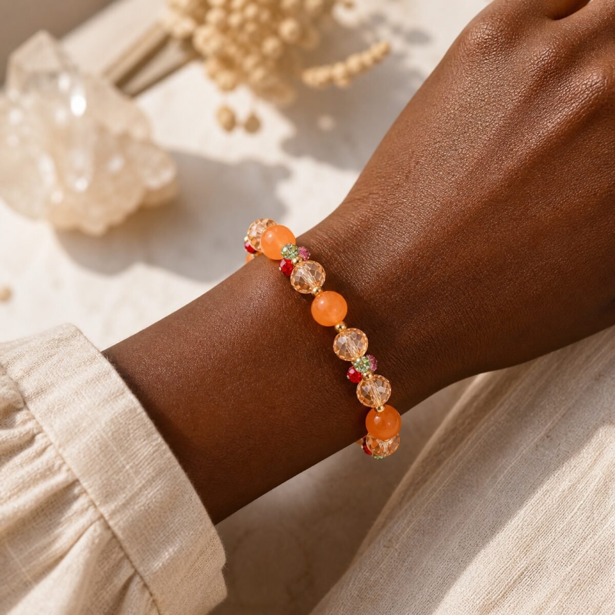 Golden Orange Agate Joy Bracelet