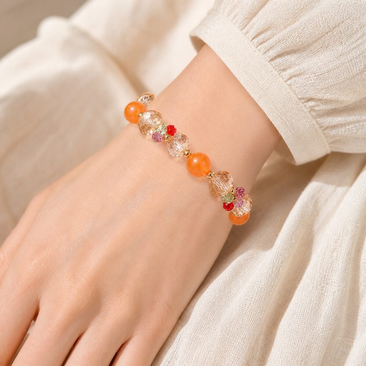 Golden Orange Agate Joy Bracelet