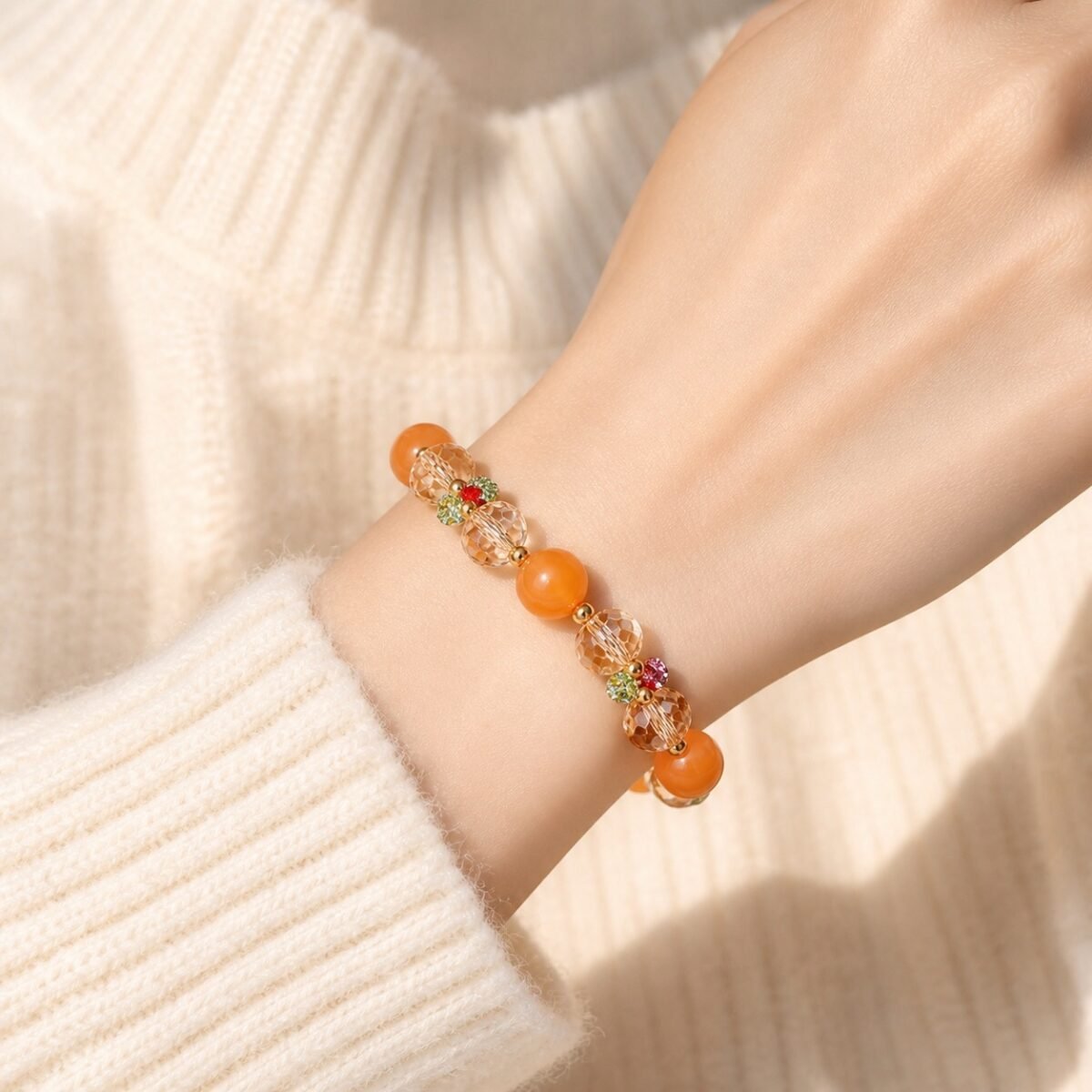 Golden Orange Agate Joy Bracelet