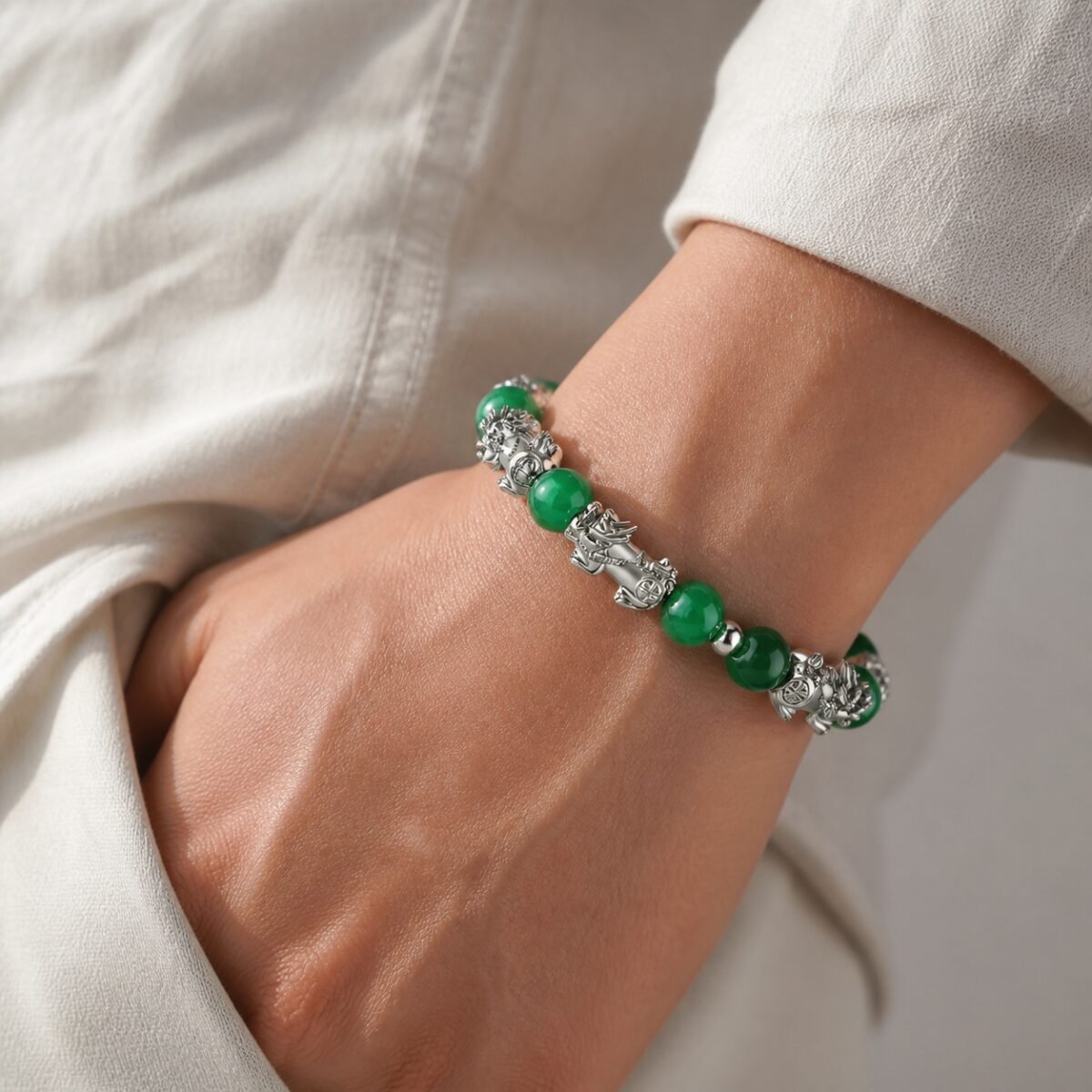 Green Agate Pixiu Renewal Bracelet