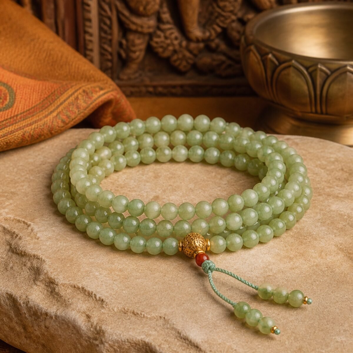 Jade-Green 108-Bead Meditation Mala