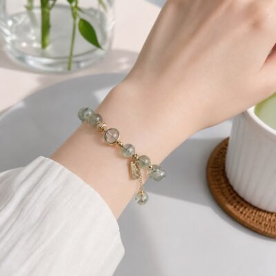 Verdant Growth Green Phantom Quartz Bracelet