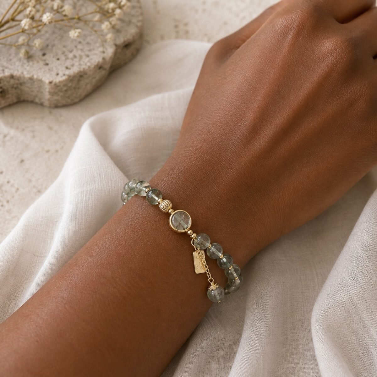 Verdant Growth Green Phantom Quartz Bracelet
